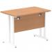 Impulse 1000 x 600mm Straight Office Desk Oak Top White Cantilever Leg MI002652