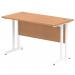 Impulse 1200 x 600mm Straight Office Desk Oak Top White Cantilever Leg MI002653