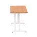 Impulse 1200 x 600mm Straight Office Desk Oak Top White Cantilever Leg MI002653