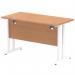 Impulse 1200 x 600mm Straight Office Desk Oak Top White Cantilever Leg MI002653