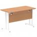 Impulse 1200 x 600mm Straight Office Desk Oak Top White Cantilever Leg MI002653