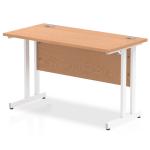 Impulse 1200 x 600mm Straight Office Desk Oak Top White Cantilever Leg MI002653