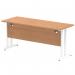 Impulse 1600 x 600mm Straight Office Desk Oak Top White Cantilever Leg MI002655