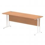 Impulse 1800 x 600mm Straight Office Desk Oak Top White Cantilever Leg MI002656