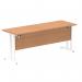 Impulse 1800 x 600mm Straight Office Desk Oak Top White Cantilever Leg MI002656