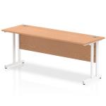 Impulse 1800 x 600mm Straight Office Desk Oak Top White Cantilever Leg MI002656