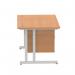 Impulse 1200 x 800mm Straight Office Desk Oak Top Silver Cantilever Leg Workstation 1 x 2 Drawer Fixed Pedestal MI002657