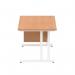 Impulse 1400 x 800mm Straight Office Desk Oak Top White Cantilever Leg Workstation 1 x 2 Drawer Fixed Pedestal MI002662