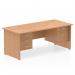 Impulse 1600 x 800mm Straight Office Desk Oak Top Panel End Leg Workstation 1 x 2 Drawer 1 x 3 Drawer Fixed Pedestal MI002720