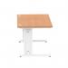 Impulse 1400 x 800mm Straight Office Desk Oak Top White Cable Managed Leg MI002724