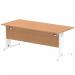 Impulse 1800 x 800mm Straight Office Desk Oak Top White Cable Managed Leg MI002726