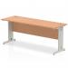 Impulse 1800 x 600mm Straight Office Desk Oak Top Silver Cable Managed Leg MI002731