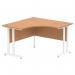 Impulse 1200mm Corner Office Desk Oak Top White Cantilever Leg MI002841