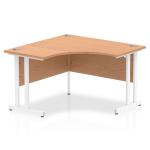 Impulse 1200mm Corner Office Desk Oak Top White Cantilever Leg MI002841