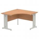 Impulse 1200mm Corner Office Desk Oak Top Silver Cable Managed Leg MI002842