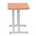 Impulse 800 x 600mm Straight Office Desk Beech Top Silver Cantilever Leg MI002884