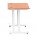 Impulse 800 x 600mm Straight Office Desk Beech Top White Cantilever Leg MI002885