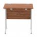 Impulse 800 x 600mm Straight Office Desk Walnut Top Silver Cantilever Leg MI002889