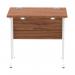 Impulse 800 x 600mm Straight Office Desk Walnut Top White Cantilever Leg MI002890