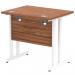 Impulse 800 x 600mm Straight Office Desk Walnut Top White Cantilever Leg MI002890