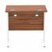 Impulse 800 x 600mm Straight Office Desk Walnut Top White Cantilever Leg MI002890