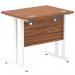 Impulse 800 x 600mm Straight Office Desk Walnut Top White Cantilever Leg MI002890