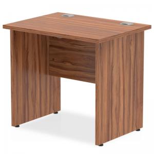 Impulse 800 x 600mm Straight Office Desk Walnut Top Panel End Leg