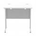 Impulse 800 x 600mm Straight Office Desk White Top Silver Cantilever Leg MI002894