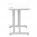 Impulse 800 x 600mm Straight Office Desk White Top Silver Cantilever Leg MI002894