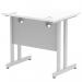 Impulse 800 x 600mm Straight Office Desk White Top Silver Cantilever Leg MI002894