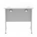 Impulse 800 x 600mm Straight Office Desk White Top Silver Cantilever Leg MI002894