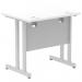 Impulse 800 x 600mm Straight Office Desk White Top Silver Cantilever Leg MI002894