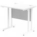 Impulse 800 x 600mm Straight Office Desk White Top White Cantilever Leg MI002895