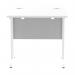 Impulse 800 x 600mm Straight Office Desk White Top White Cantilever Leg MI002895