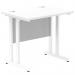 Impulse 800 x 600mm Straight Office Desk White Top White Cantilever Leg MI002895