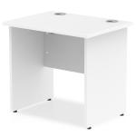 Impulse 800 x 600mm Straight Office Desk White Top Panel End Leg MI002896