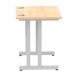 Impulse 800 x 600mm Straight Office Desk Maple Top Silver Cantilever Leg MI002899