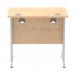 Impulse 800 x 600mm Straight Office Desk Maple Top Silver Cantilever Leg MI002899