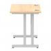 Impulse 800 x 600mm Straight Office Desk Maple Top Silver Cantilever Leg MI002899