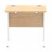 Impulse 800 x 600mm Straight Office Desk Maple Top White Cantilever Leg MI002900