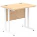 Impulse 800 x 600mm Straight Office Desk Maple Top White Cantilever Leg MI002900