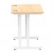 Impulse 800 x 600mm Straight Office Desk Maple Top White Cantilever Leg MI002900