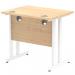 Impulse 800 x 600mm Straight Office Desk Maple Top White Cantilever Leg MI002900