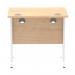 Impulse 800 x 600mm Straight Office Desk Maple Top White Cantilever Leg MI002900