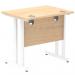 Impulse 800 x 600mm Straight Office Desk Maple Top White Cantilever Leg MI002900