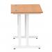 Impulse 800 x 600mm Straight Office Desk Oak Top White Cantilever Leg MI002905