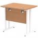 Impulse 800 x 600mm Straight Office Desk Oak Top White Cantilever Leg MI002905