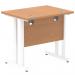 Impulse 800 x 600mm Straight Office Desk Oak Top White Cantilever Leg MI002905