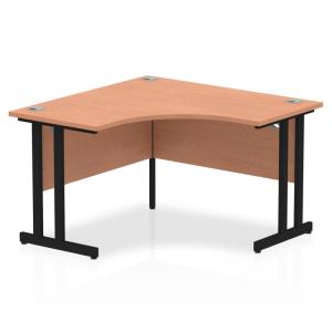 Impulse 1200mm Corner Office Desk Beech Top Black Cantilever Leg