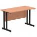 Impulse 1200 x 600mm Straight Office Desk Beech Top Black Cantilever Leg MI003196